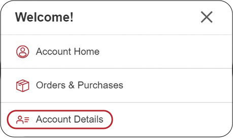 the Costco.com account details page with account details highlighted